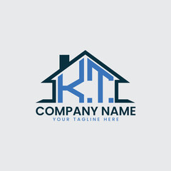 Modern Real Estate Logo with House Roof Icon and Custom Letter Monograms