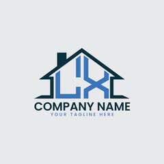 Modern Real Estate Logo with House Roof Icon and Custom Letter Monograms