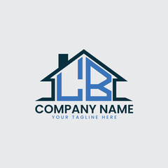 Modern Real Estate Logo with House Roof Icon and Custom Letter Monograms