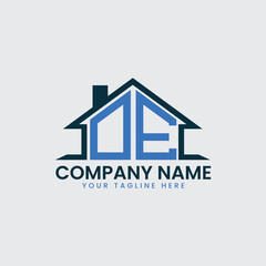 Modern Real Estate Logo with House Roof Icon and Custom Letter Monograms