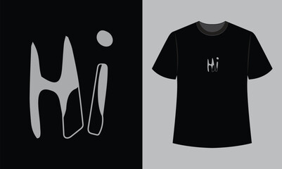hi text vector illustration t shirt design. t shirt design concept