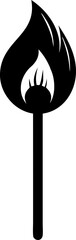 Matchstick Tip Silhouette Vector Illustration 