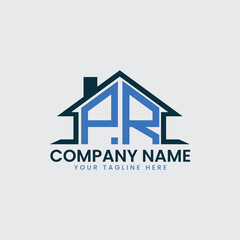 Modern Real Estate Logo with House Roof Icon and Custom Letter Monograms