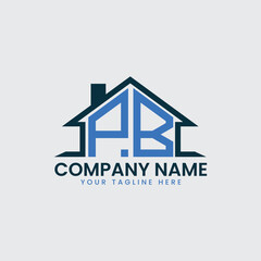 Modern Real Estate Logo with House Roof Icon and Custom Letter Monograms