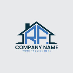 Modern Real Estate Logo with House Roof Icon and Custom Letter Monograms