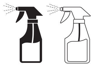 Spray bottle icon, vector. Silhouette of spray bottle symbol and sign, Air Freshener, men's perfume, deodorant, lotion symbol. Vector illustration.