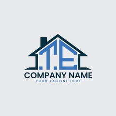 Modern Real Estate Logo with House Roof Icon and Custom Letter Monograms