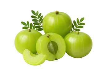 Healthy amla fruits with a focus on their natural beauty and potential health benefits.