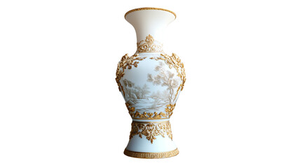 Luxurious Pastel Ceramic Vase with Exquisite Details.