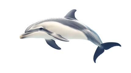 Fototapeta premium Playful Dolphin Isolated on White Background - Clear, High-Quality Image for Design Projects