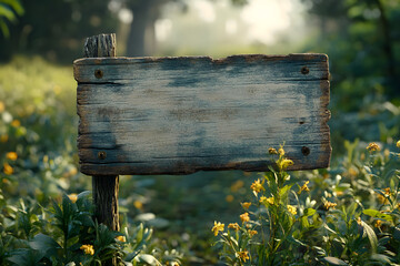 Weathered wooden sign