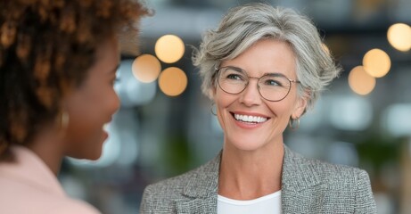 In the office, a tablet is being used by businesswomen to explore social media, where they stumble upon humorous content and develop creative proposals, and through teamwork and digital solutions,