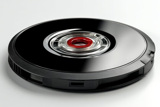 Vintage audio cassette with a transparent hub displayed on a white background for artistic representation and nostalgia