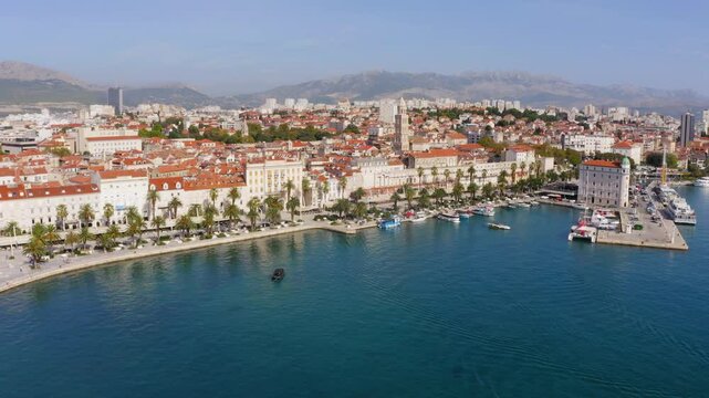 Drone flight over Split - city of Croatia