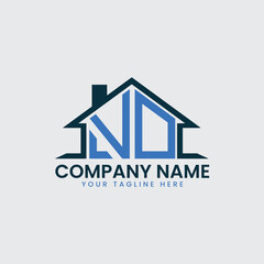 Modern Real Estate Logo with House Roof Icon and Custom Letter Monograms