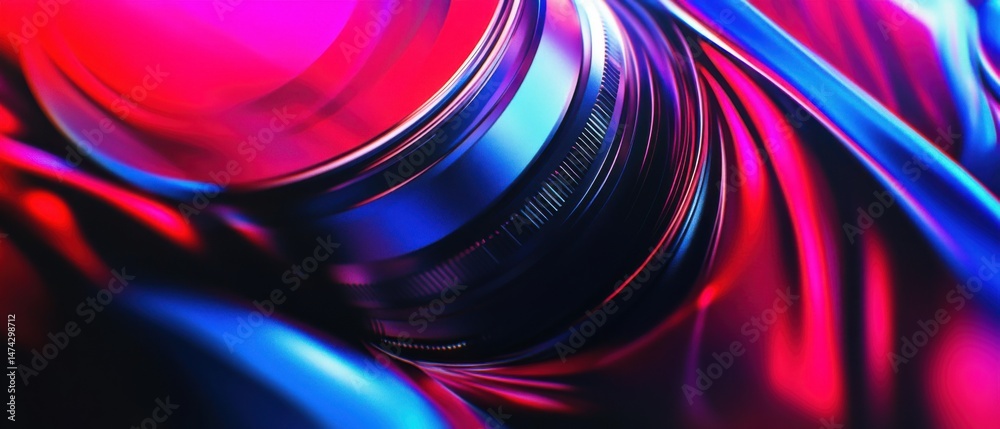 Canvas Prints abstract metal structure with vibrant colors close up shot for modern design and technology backgrou