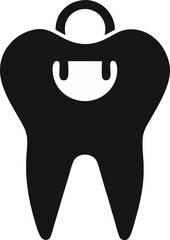 Plastic Clip Tooth Silhouette Vector Illustration