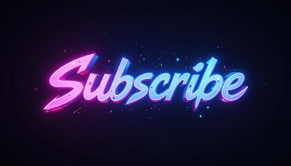 Neon Subscribe Glowing Animation for Content Creators, Streaming Platforms