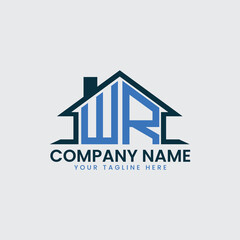 Modern Real Estate Logo with House Roof Icon and Custom Letter Monograms
