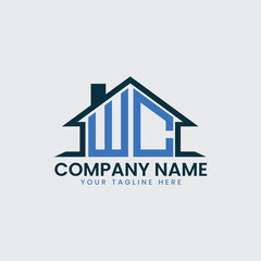 Modern Real Estate Logo with House Roof Icon and Custom Letter Monograms