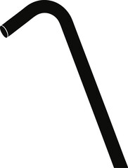 Plastic Straw Bend Part Silhouette Vector Illustration