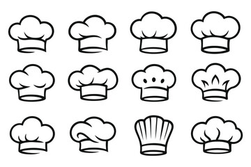 Chef's hat set vector, collection