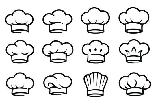 Chef's hat set vector, collection