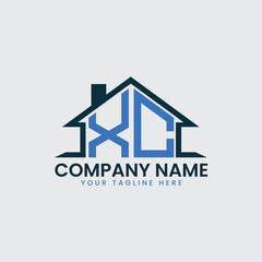 Modern Real Estate Logo with House Roof Icon and Custom Letter Monograms