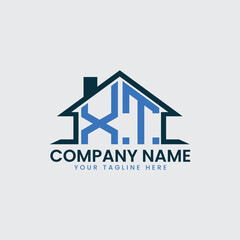 Modern Real Estate Logo with House Roof Icon and Custom Letter Monograms