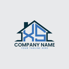 Modern Real Estate Logo with House Roof Icon and Custom Letter Monograms