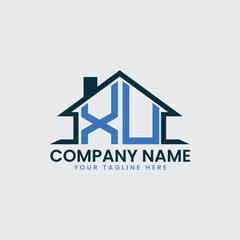 Modern Real Estate Logo with House Roof Icon and Custom Letter Monograms