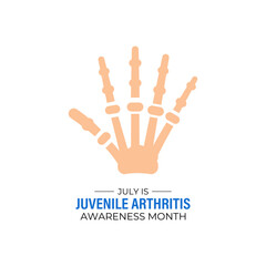 Fototapeta premium Juvenile Arthritis awareness month is july medical concept. Juvenile arthritis causes joint swelling, pain, and stiffness, making everyday activities difficult for affected children.