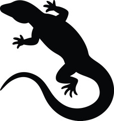 Naklejka premium Monitor Lizard in Climbing Pose – Dynamic Reptile Vector Art