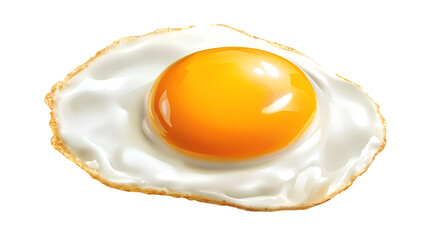 Deliciously Cartoonish Fried Egg with Yolk Isolated on White Background