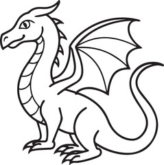 Fototapeta premium dragon outline vector illustraion