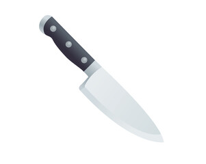 Kitchen knife with a long steel blade icon with black handle