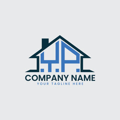Modern Real Estate Logo with House Roof Icon and Custom Letter Monograms