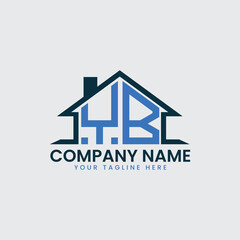 Modern Real Estate Logo with House Roof Icon and Custom Letter Monograms