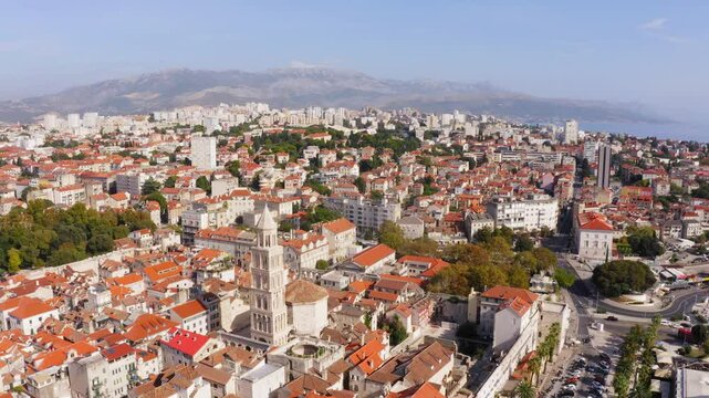 Drone flight over Split - city of Croatia
