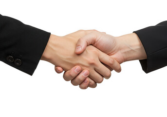 Business handshake gesture isolated on transparent background