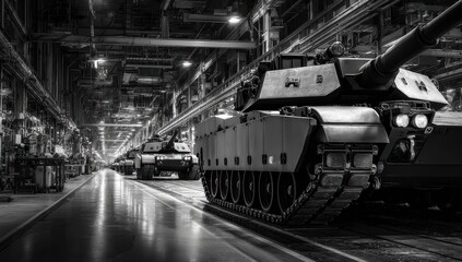 Tank factory monochrome assembly line equipment