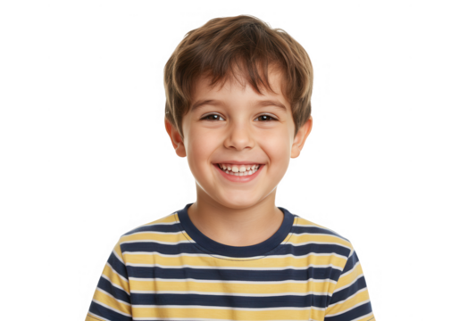 Smiling child portrait isolated on transparent background