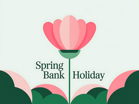 Elegant floral illustration celebrating spring bank holiday with minimalist design aesthetic - Powered by Adobe
