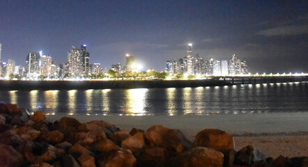 View of the city in the evening, Panama City