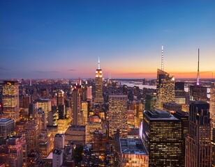 Obraz premium twilight view of new york city