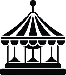 fairground carousel icon vector illustration