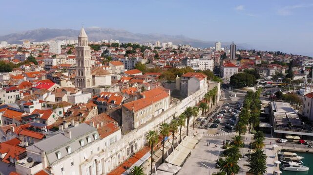 Drone flight over Split - city of Croatia