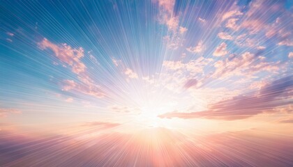 dreamy pastel sky with sun rays