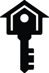 house key outline stencil icon vector illustration