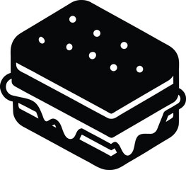 ice cream sandwich stencil icon vector illustration